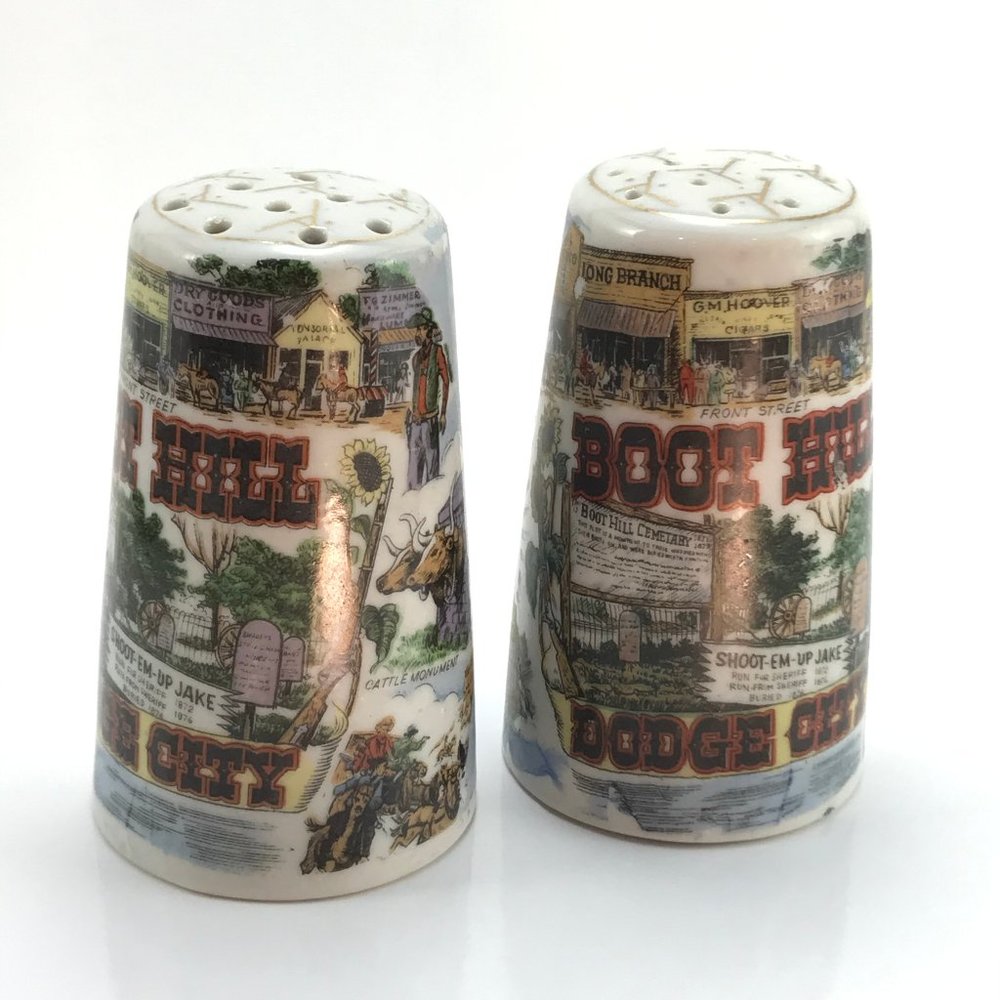 Vintage Boot Hill salt and pepper shakers
